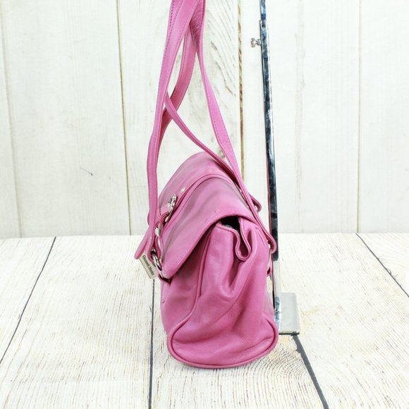 Osgoode Marley Pink Leather Purse Double Handle Shoulder Handbag - Picture 3 of 9